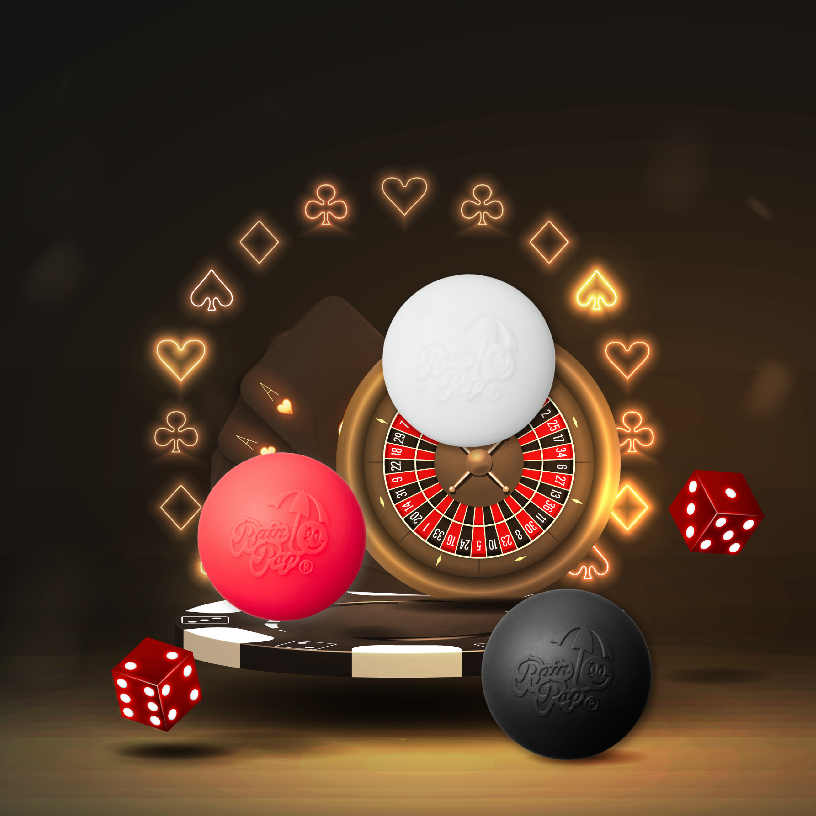 RainPop-White,Black,Red 3色Set